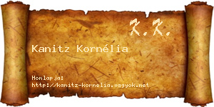 Kanitz Kornélia névjegykártya